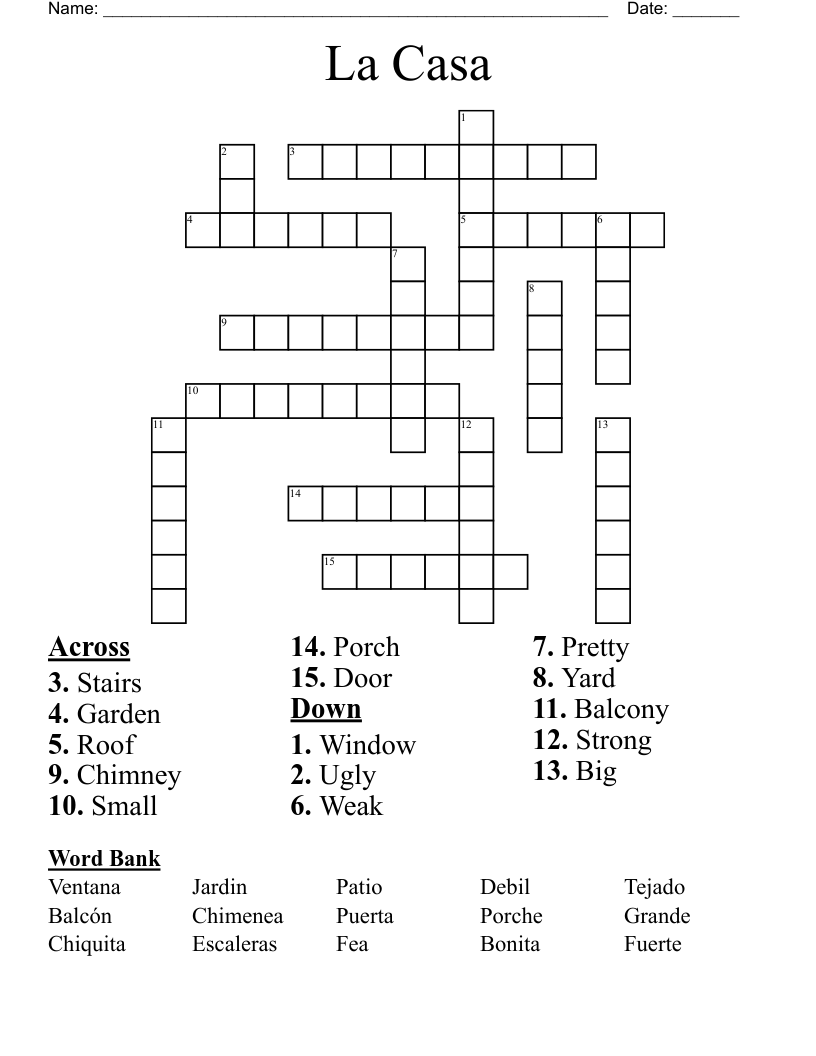 La Casa Crossword