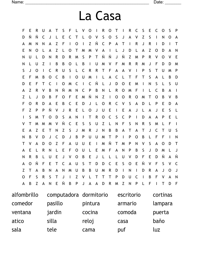 La Casa Word Search