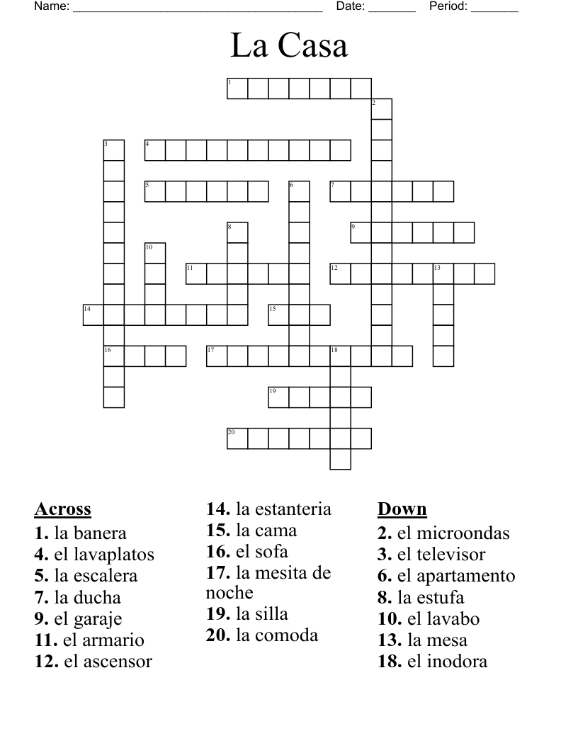 La Casa Crossword