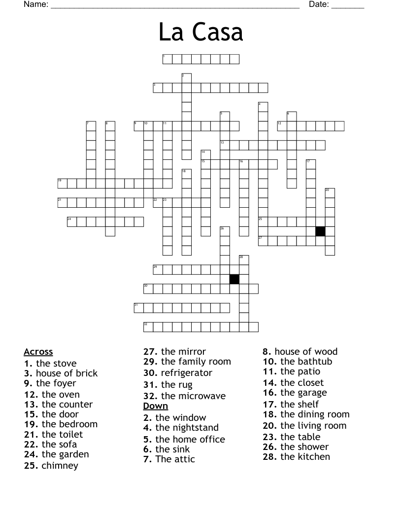 La Casa Crossword