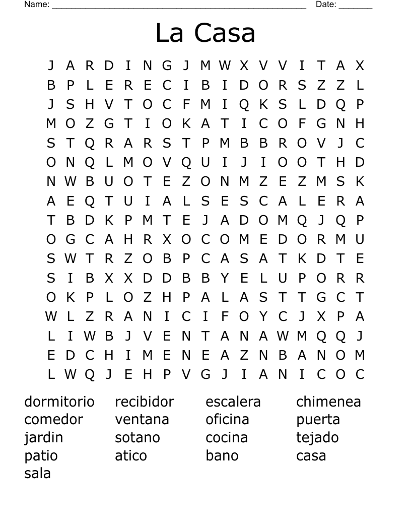La Casa  Word Search