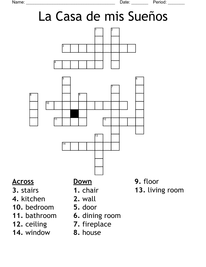 La Casa de mis Sueños Crossword