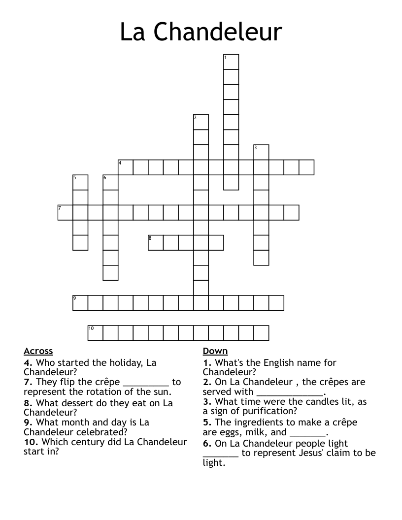 La Chandeleur Crossword