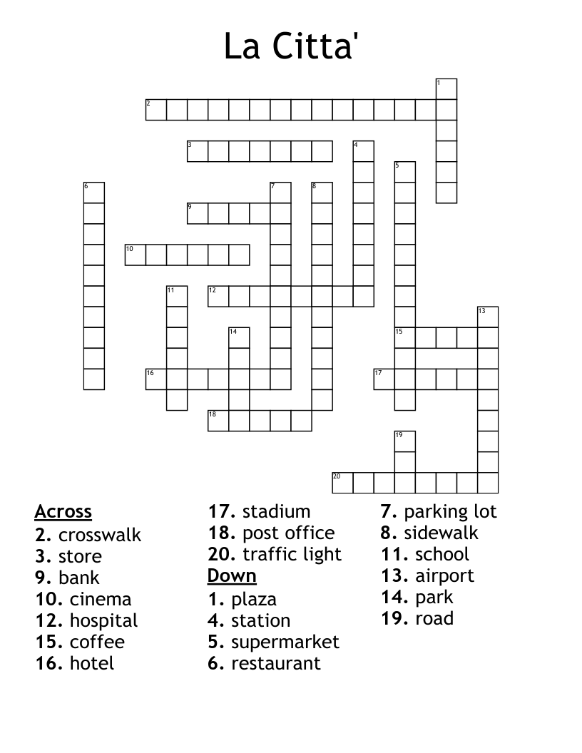 La Citta' Crossword