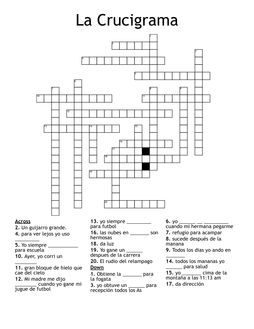 La Crucigrama Crossword