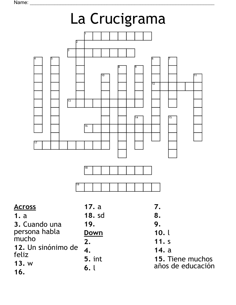 La Crucigrama Crossword