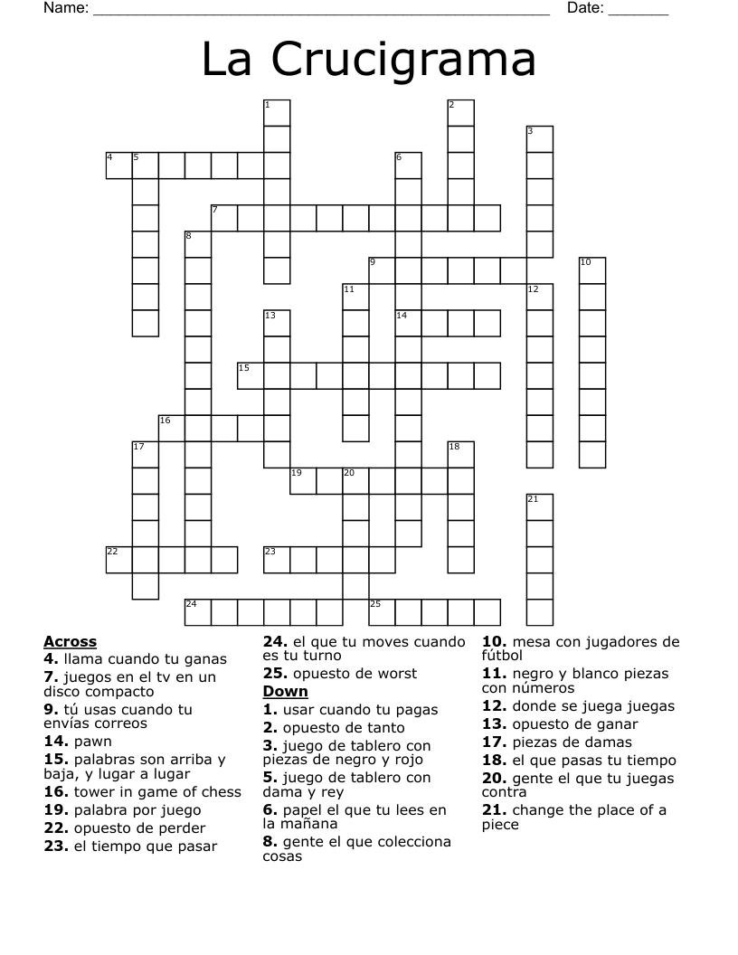 La Crucigrama Crossword