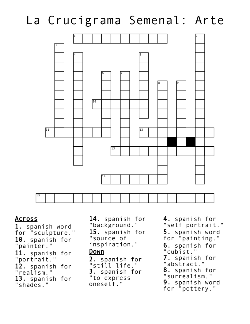 La Crucigrama Semenal: Arte Crossword