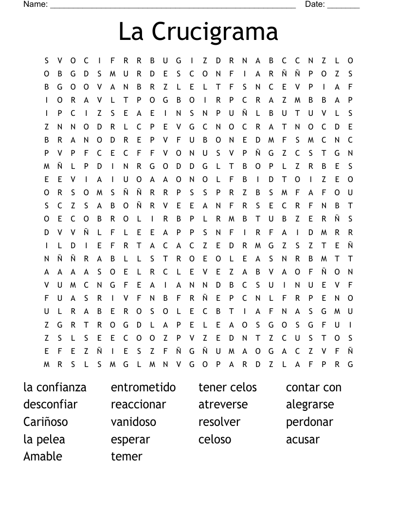La Crucigrama  Word Search