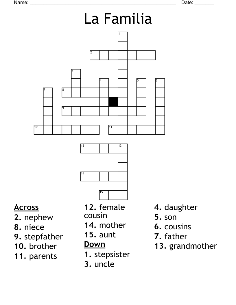 La Familia Crossword