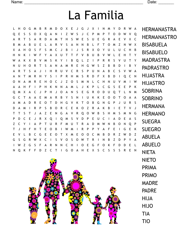 La Familia Word Search