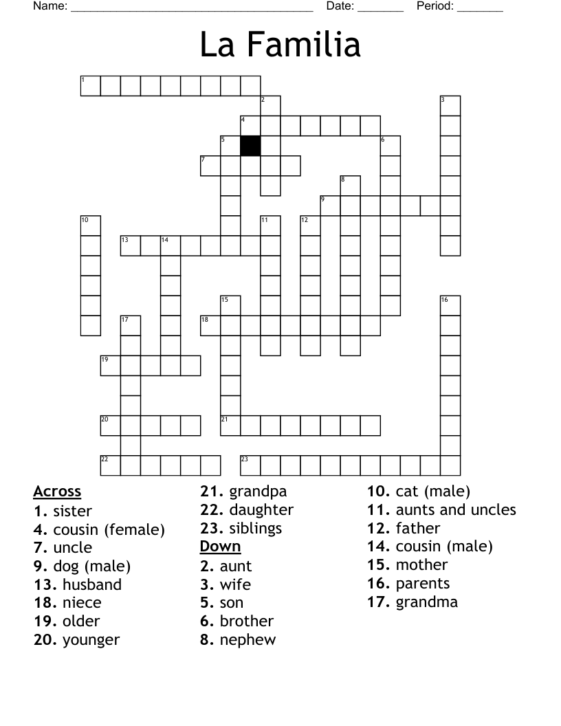 La Familia Crossword