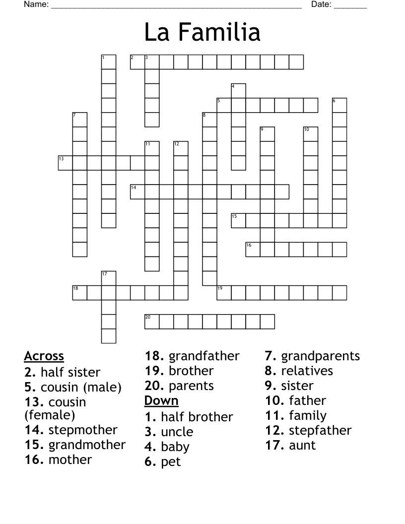 La Familia Crossword