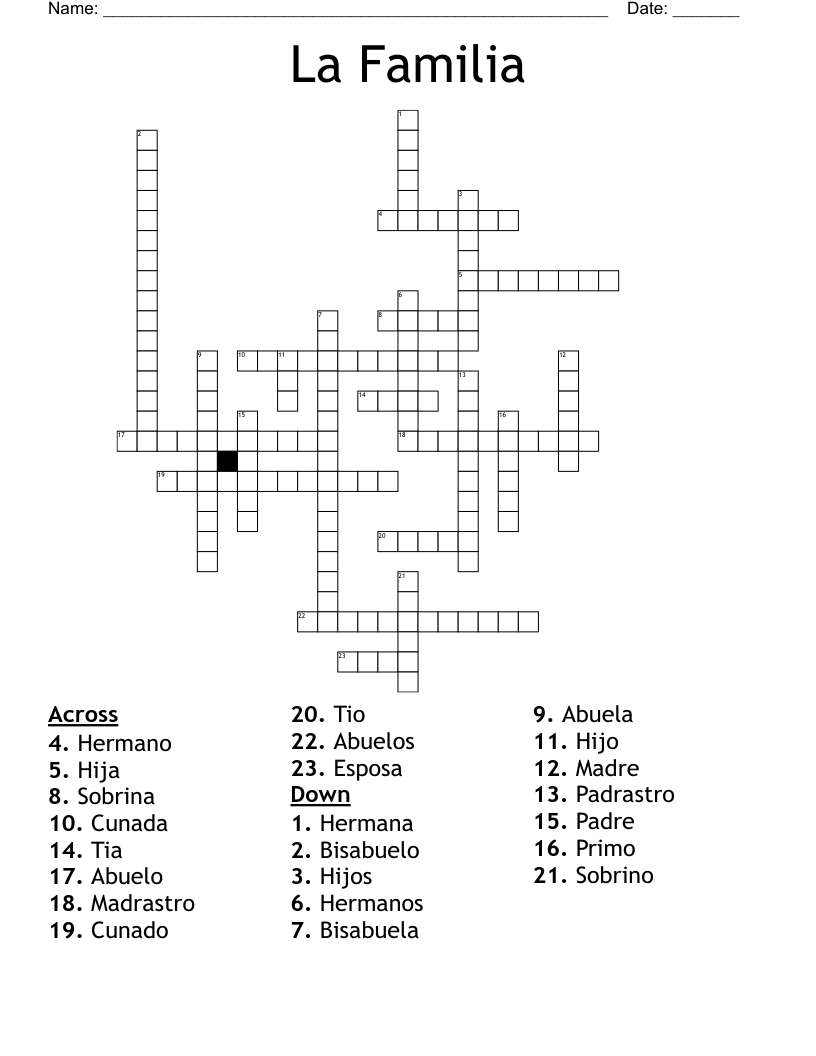 La Familia Crossword