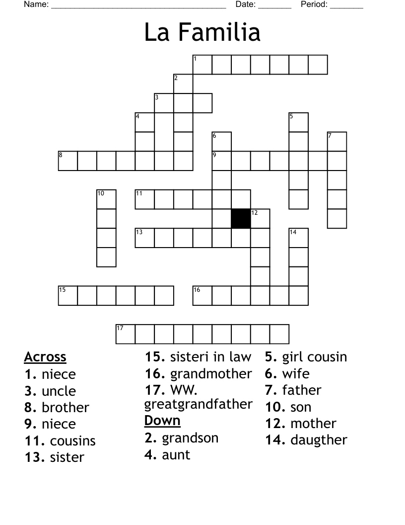 La Familia Crossword