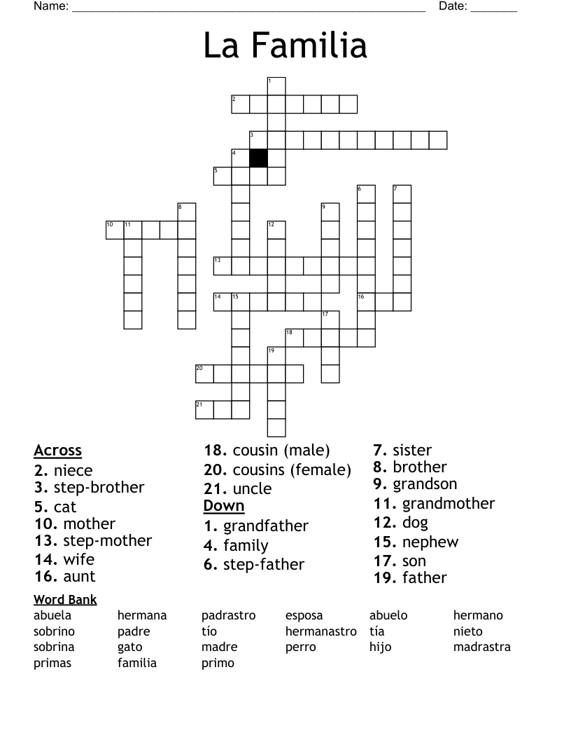 La Familia Crossword