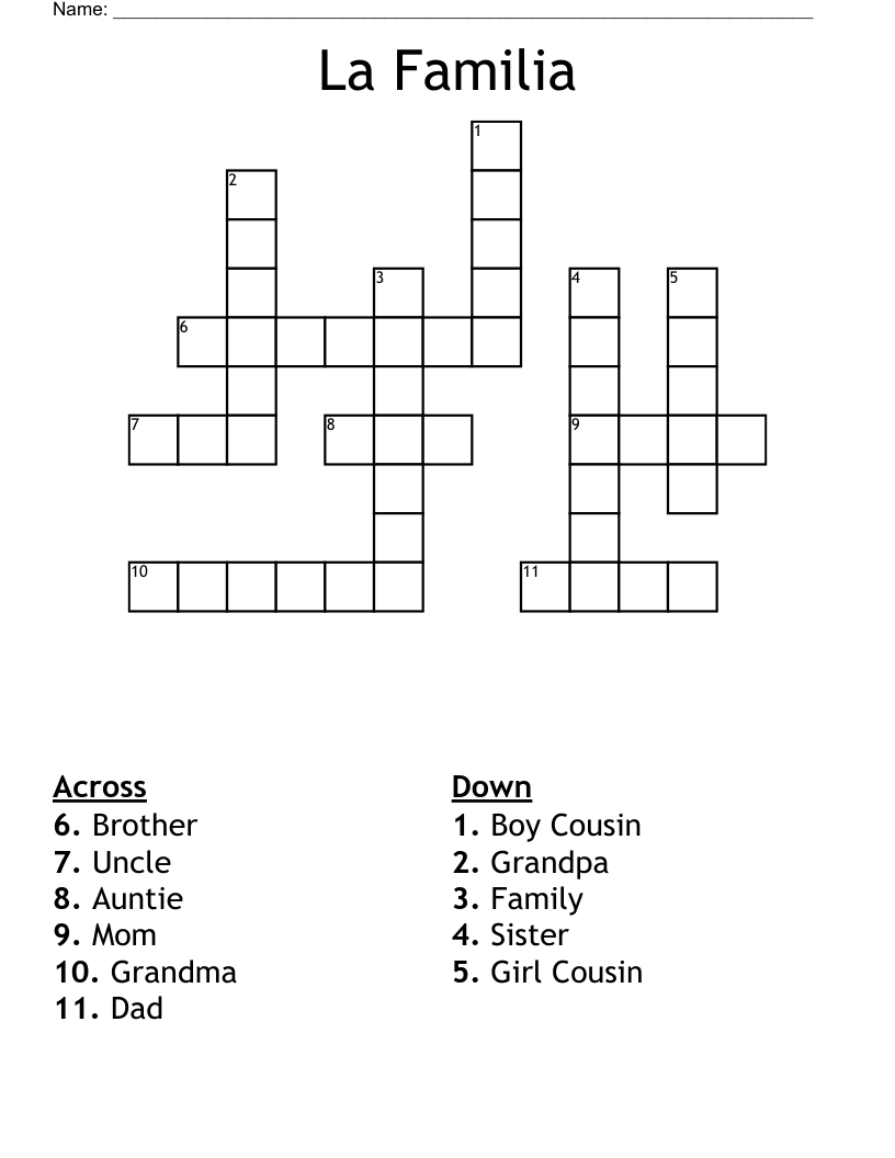 La Familia Crossword
