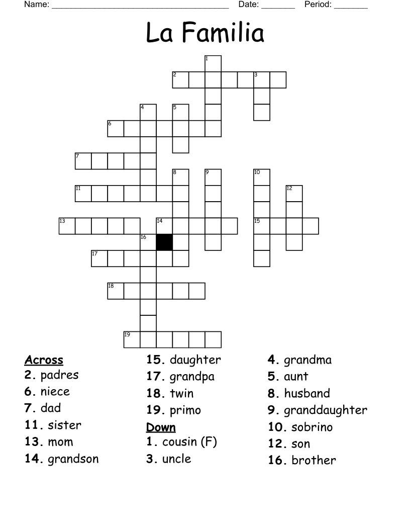 La Familia Crossword