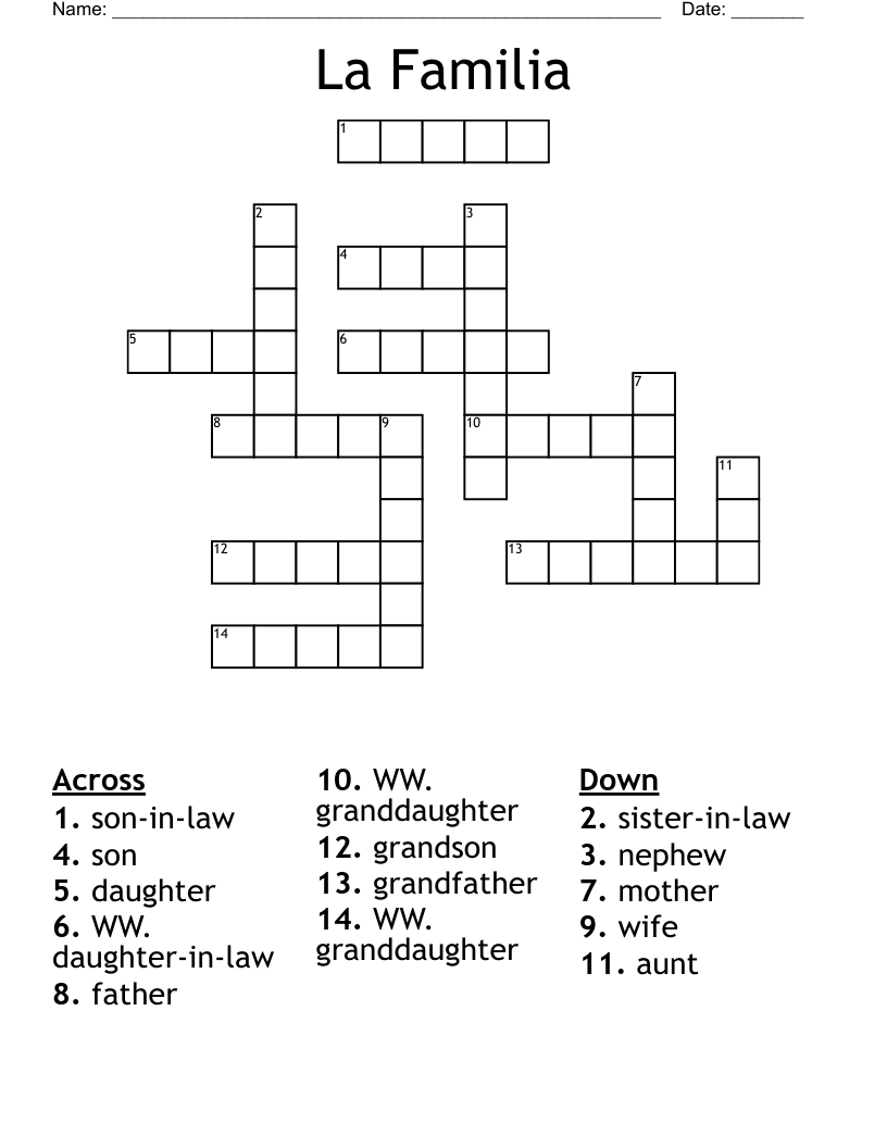 La Familia Crossword