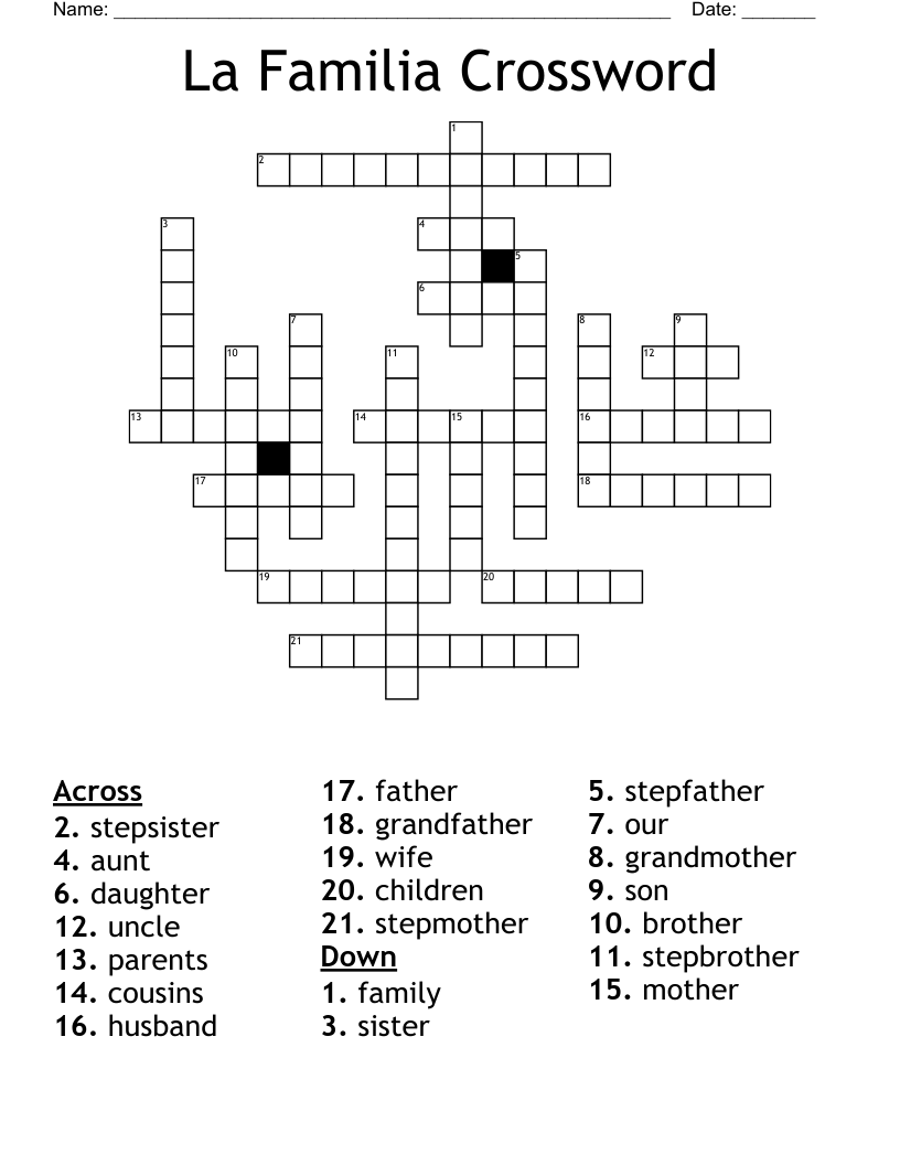La Familia Crossword 