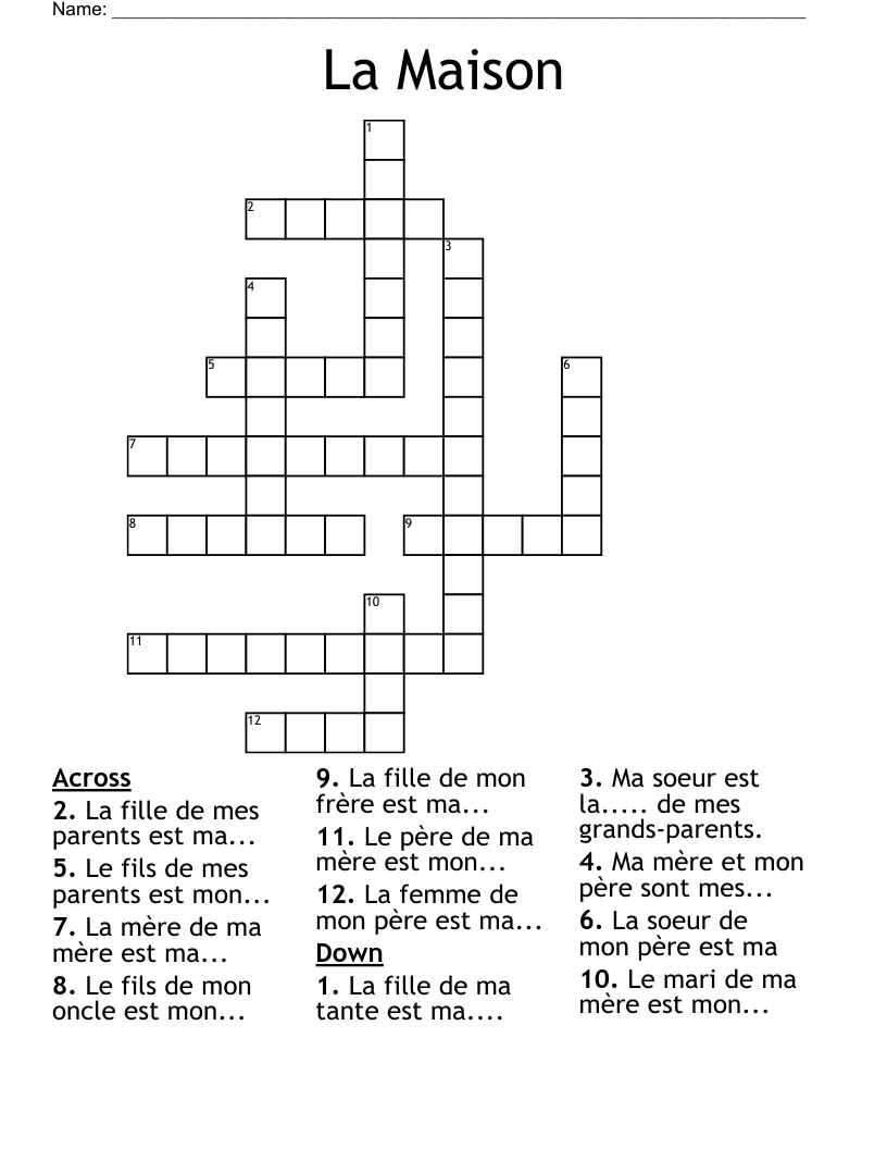 La Maison Crossword