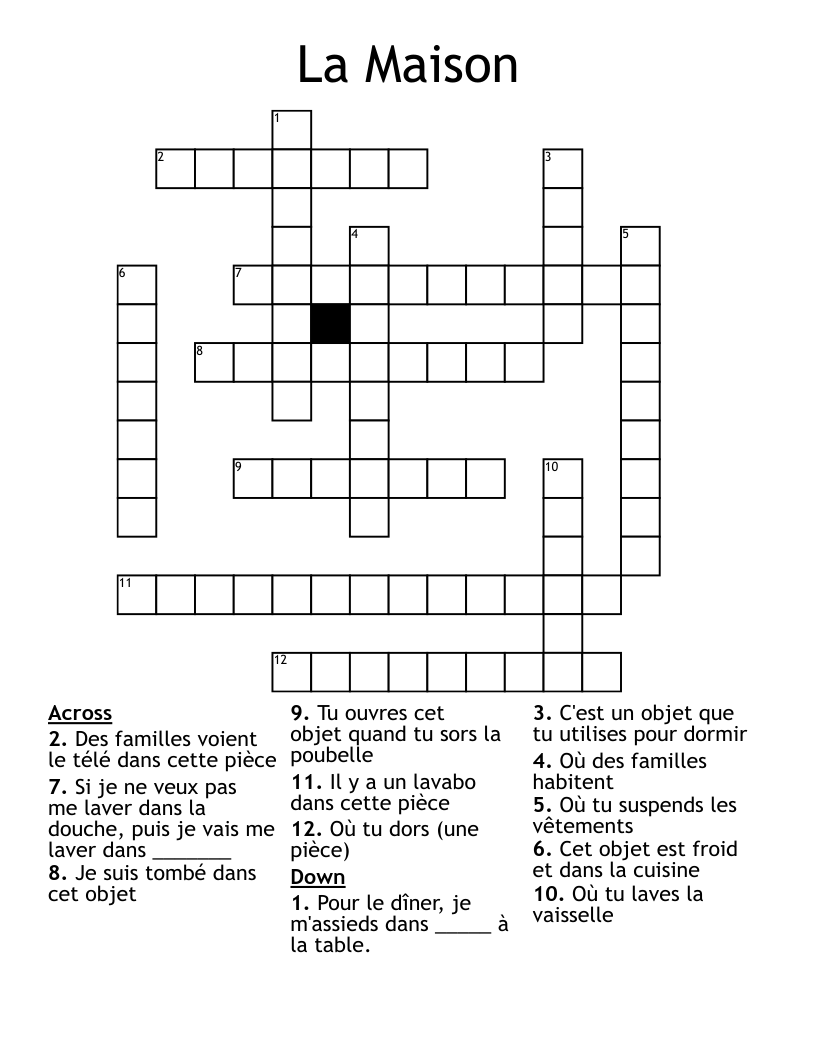 La Maison Crossword