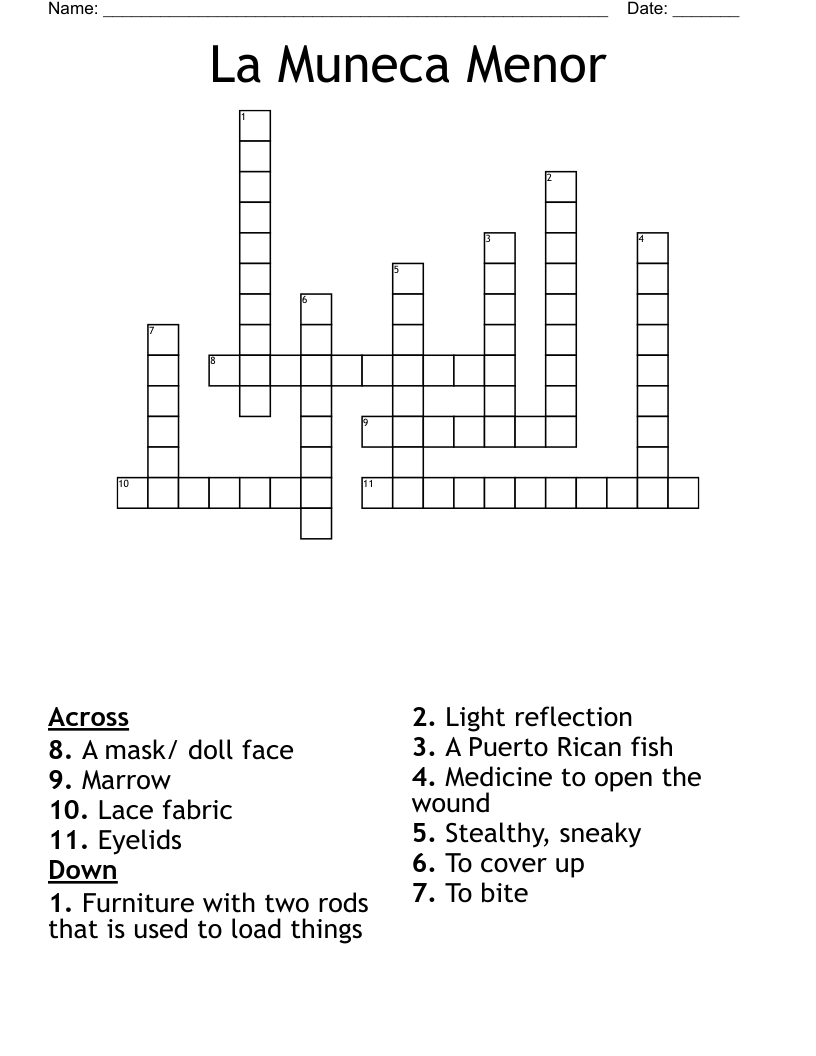 La Muneca Menor Crossword