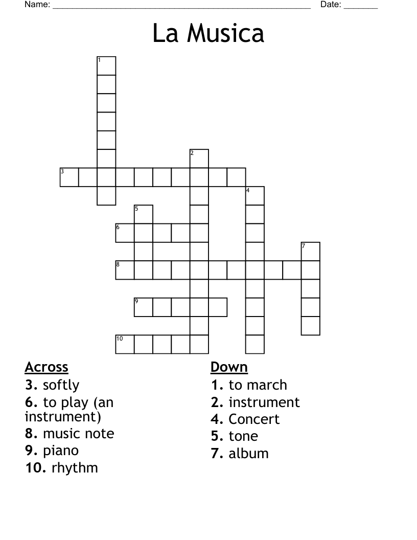 La Musica Crossword