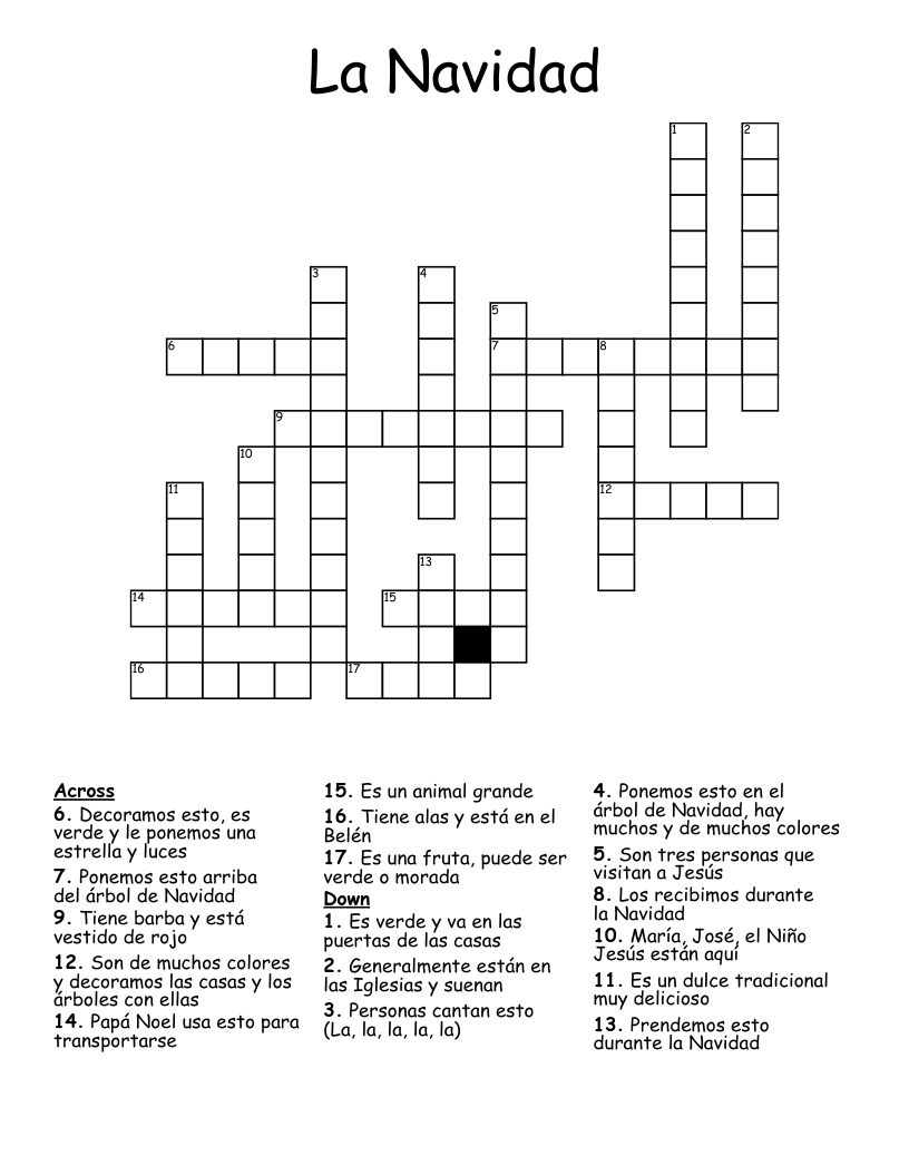 La Navidad Crossword