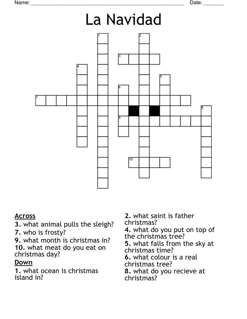 La Navidad Crossword