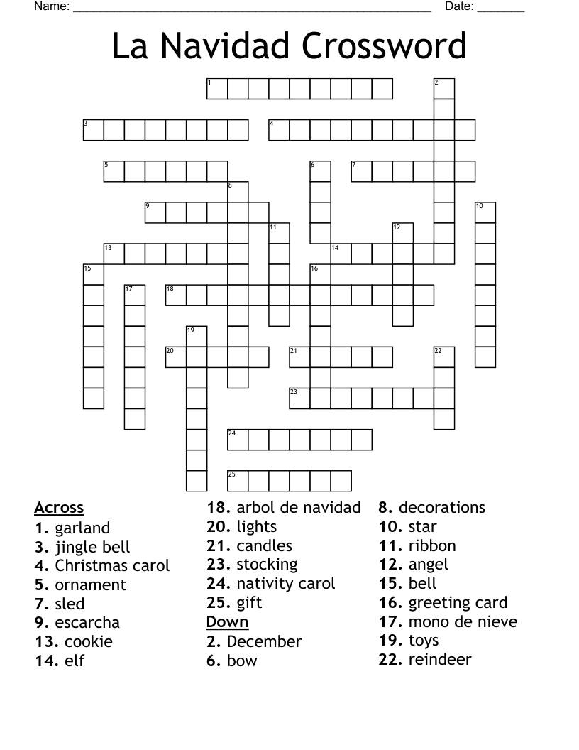 La Navidad Crossword