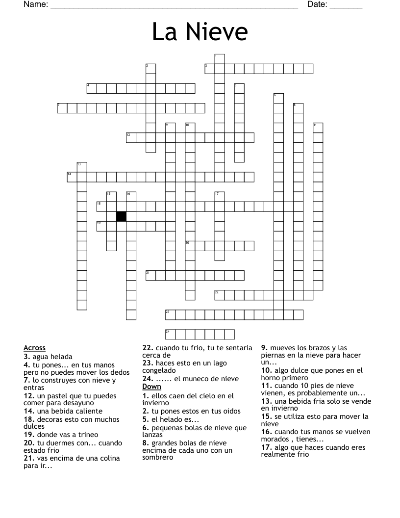 La Nieve Crossword