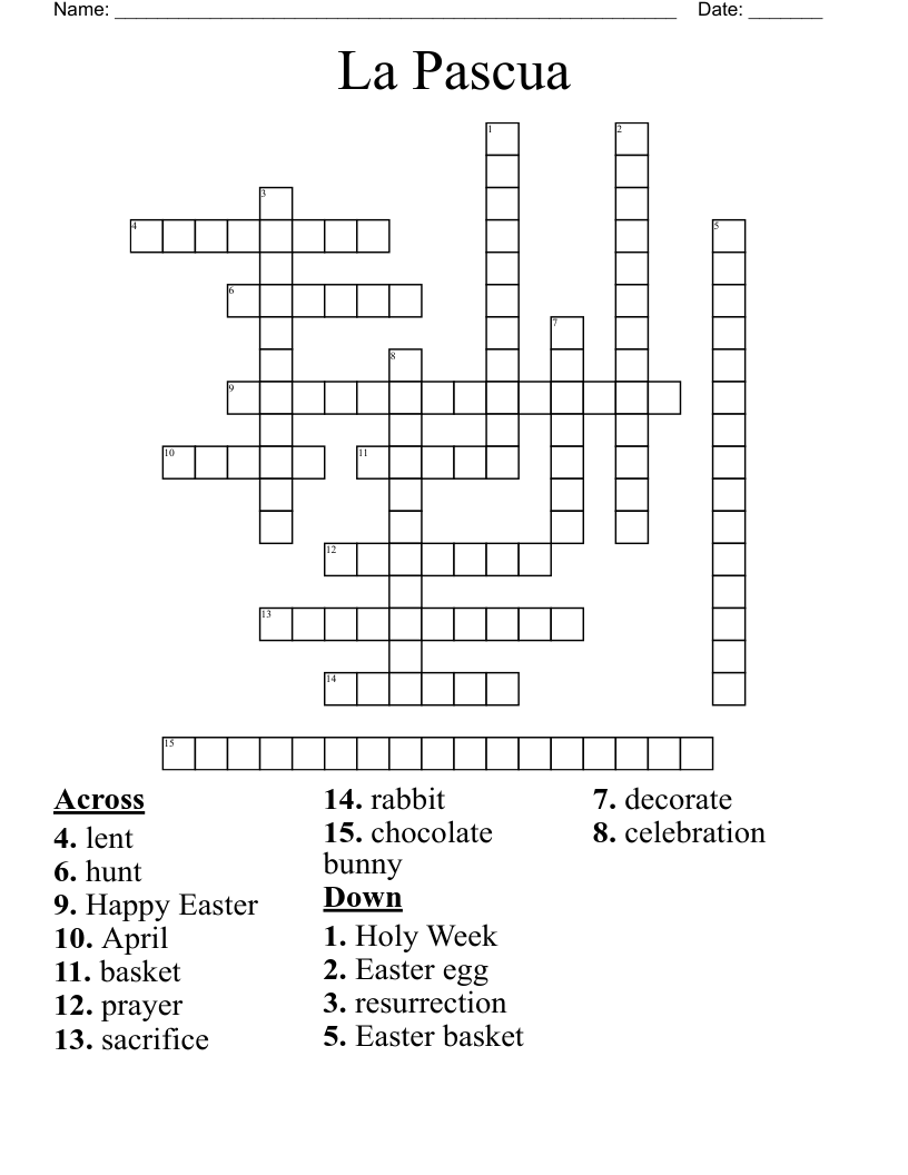 La Pascua Crossword