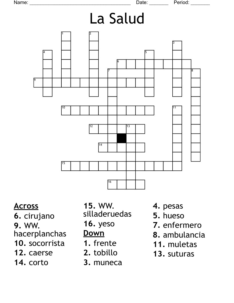 La Salud Crossword