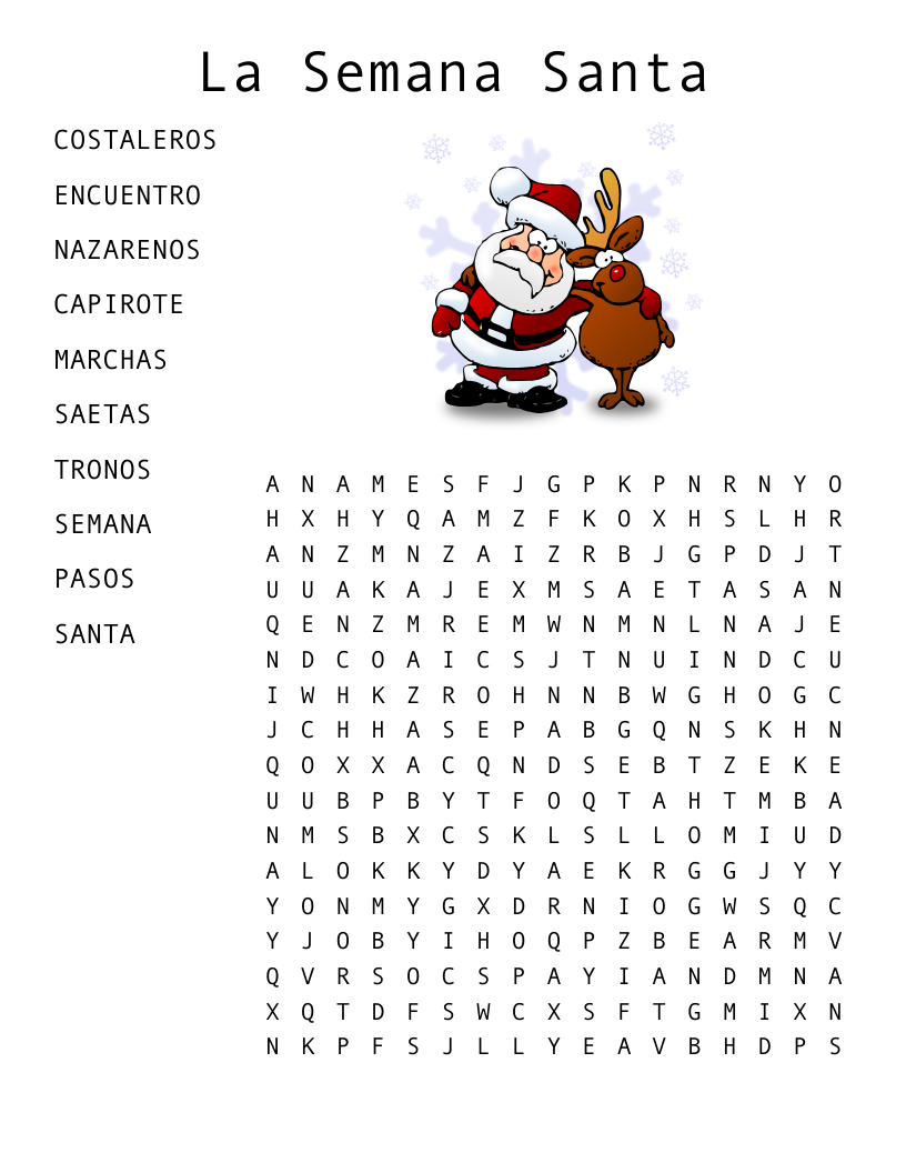La Semana Santa Word Search