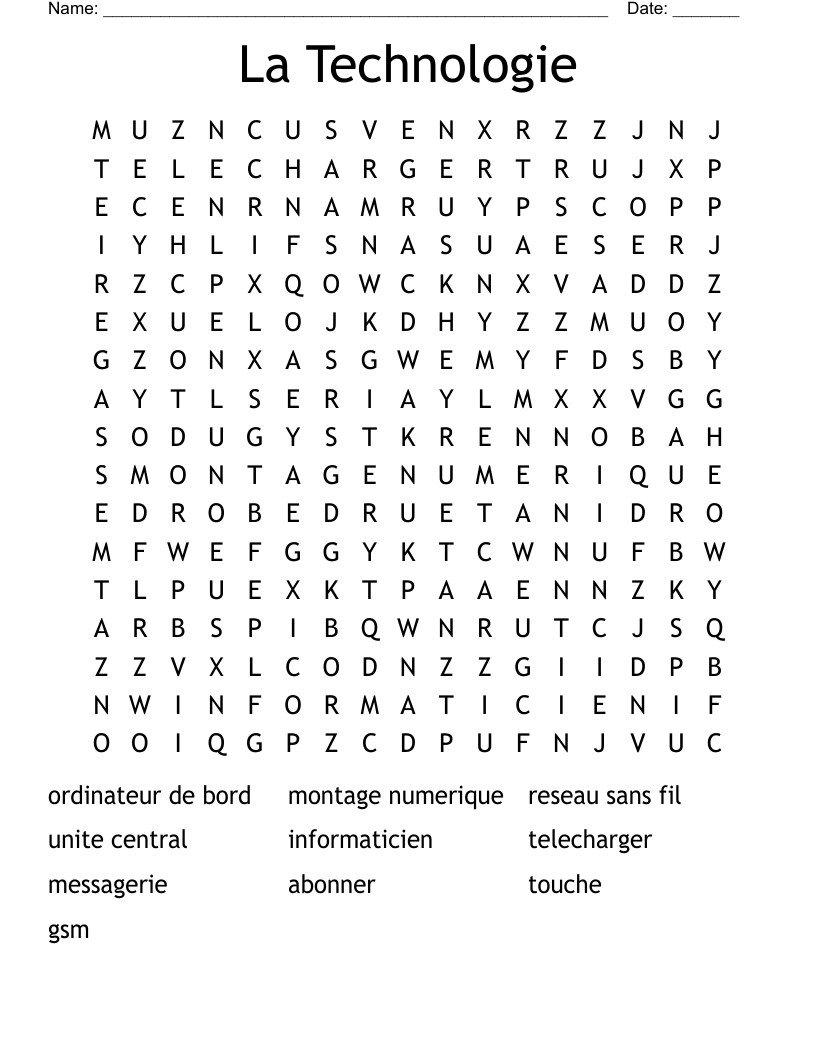 La Technologie Word Search