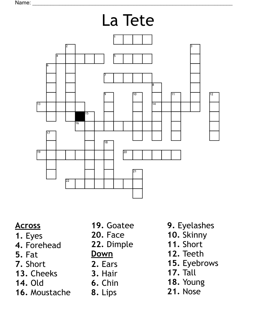 La Tete Crossword