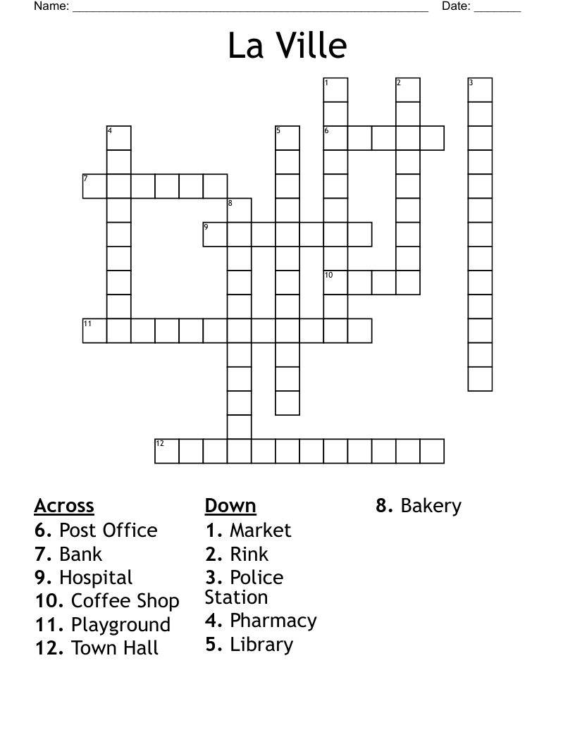 La Ville Crossword