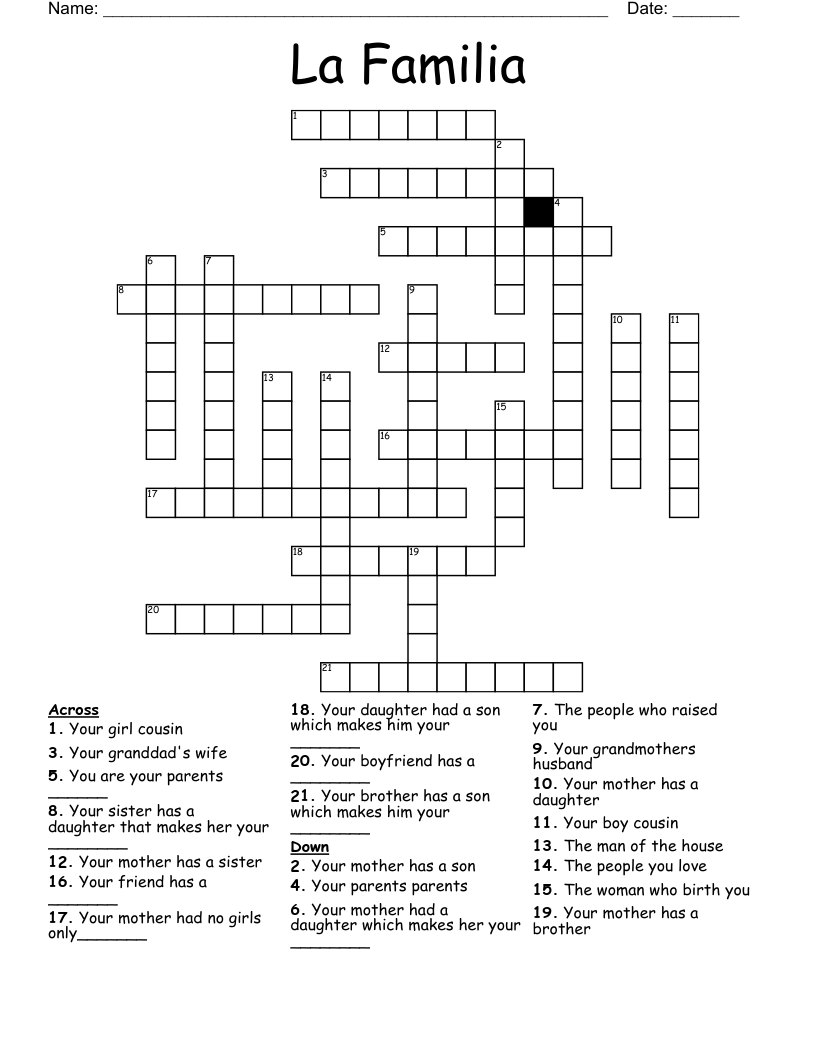 La  Familia Crossword