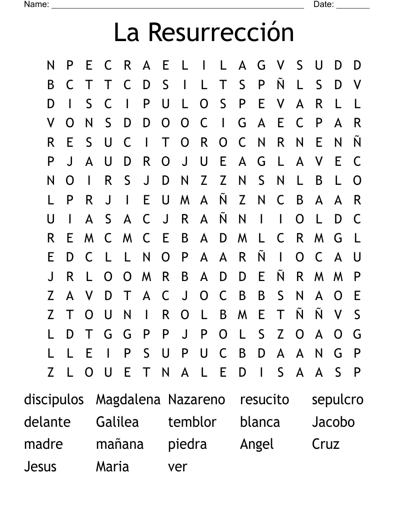La  Resurrección Word Search