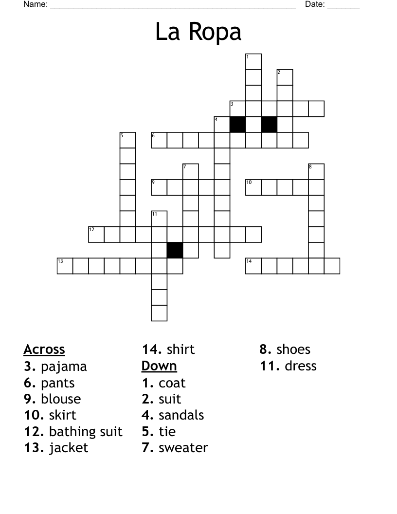La  Ropa Crossword