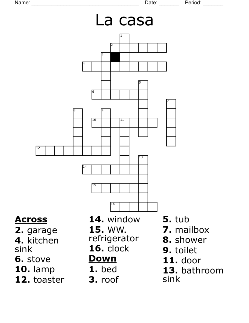 La casa Crossword