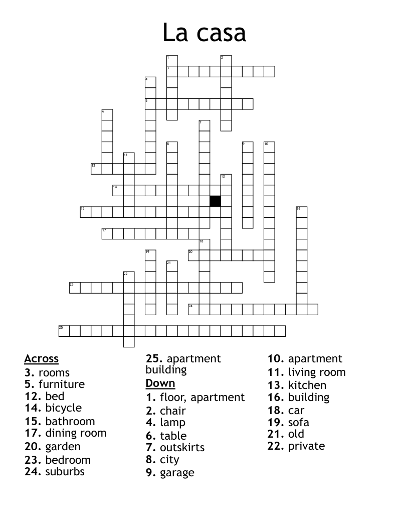 La casa Crossword