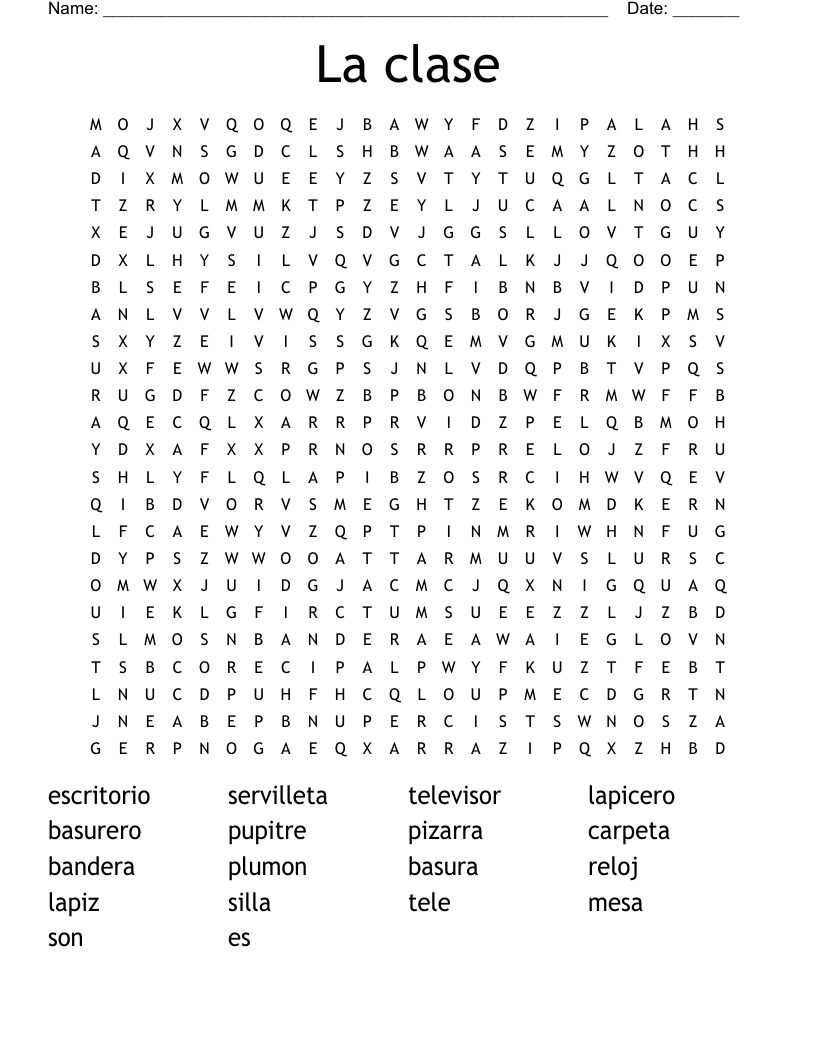 La clase Word Search
