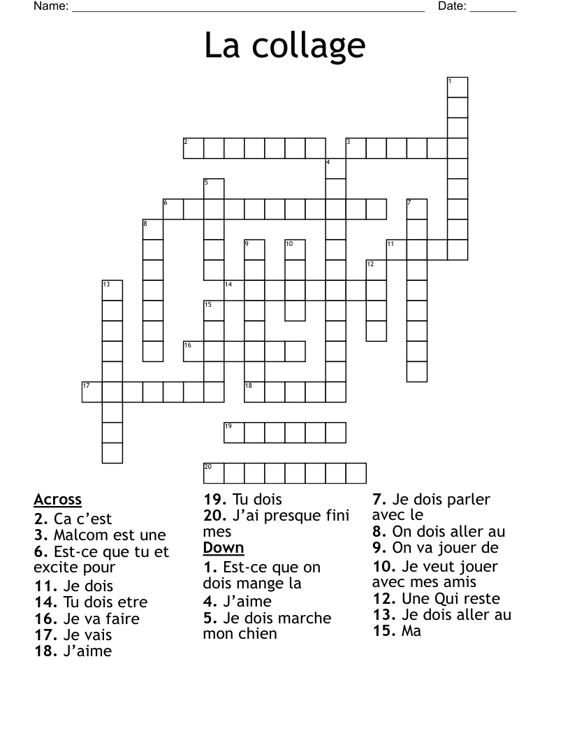 La collage Crossword