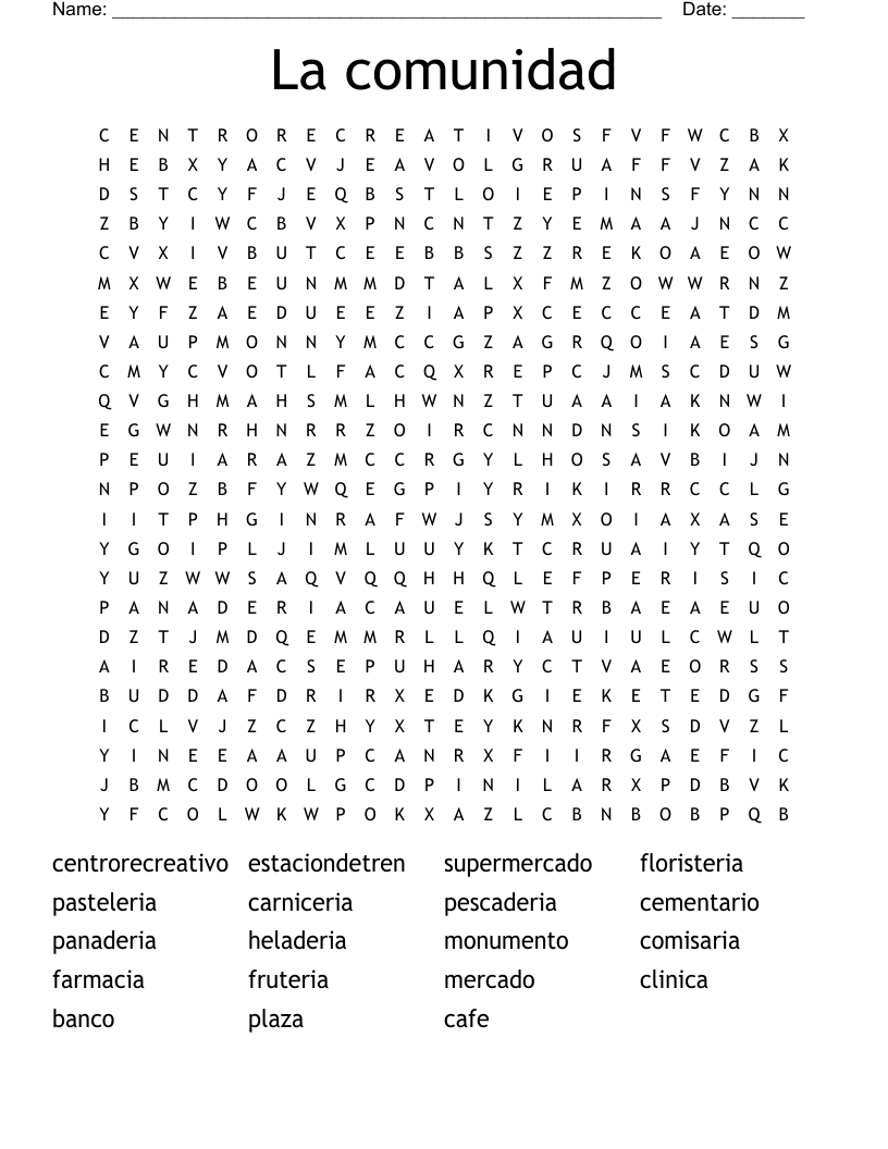 La comunidad Word Search