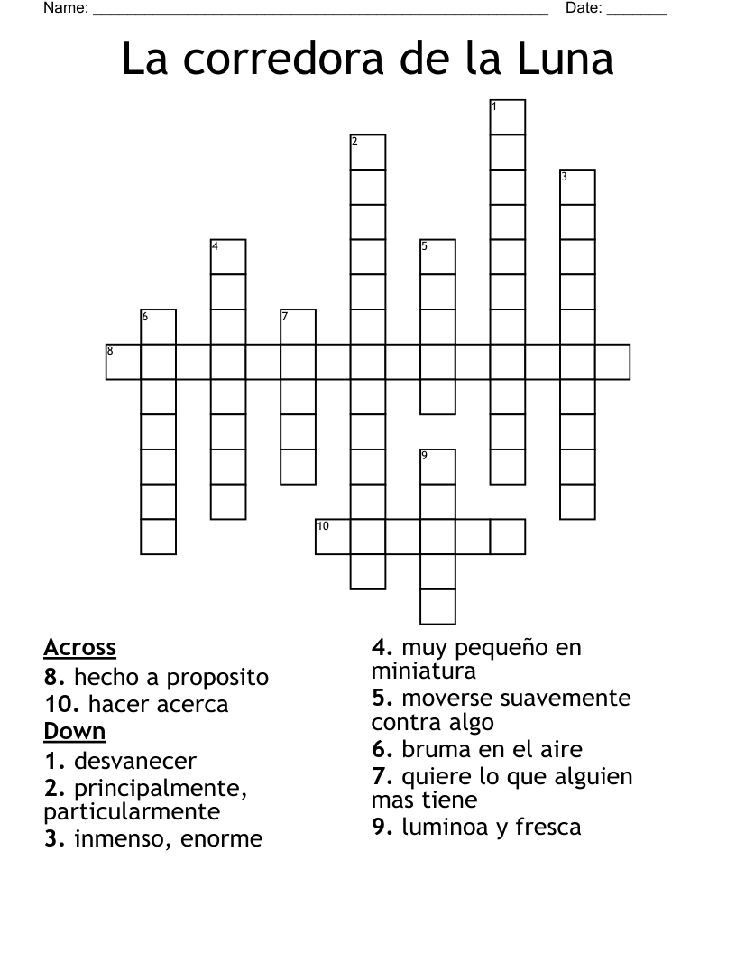 La corredora de la Luna Crossword