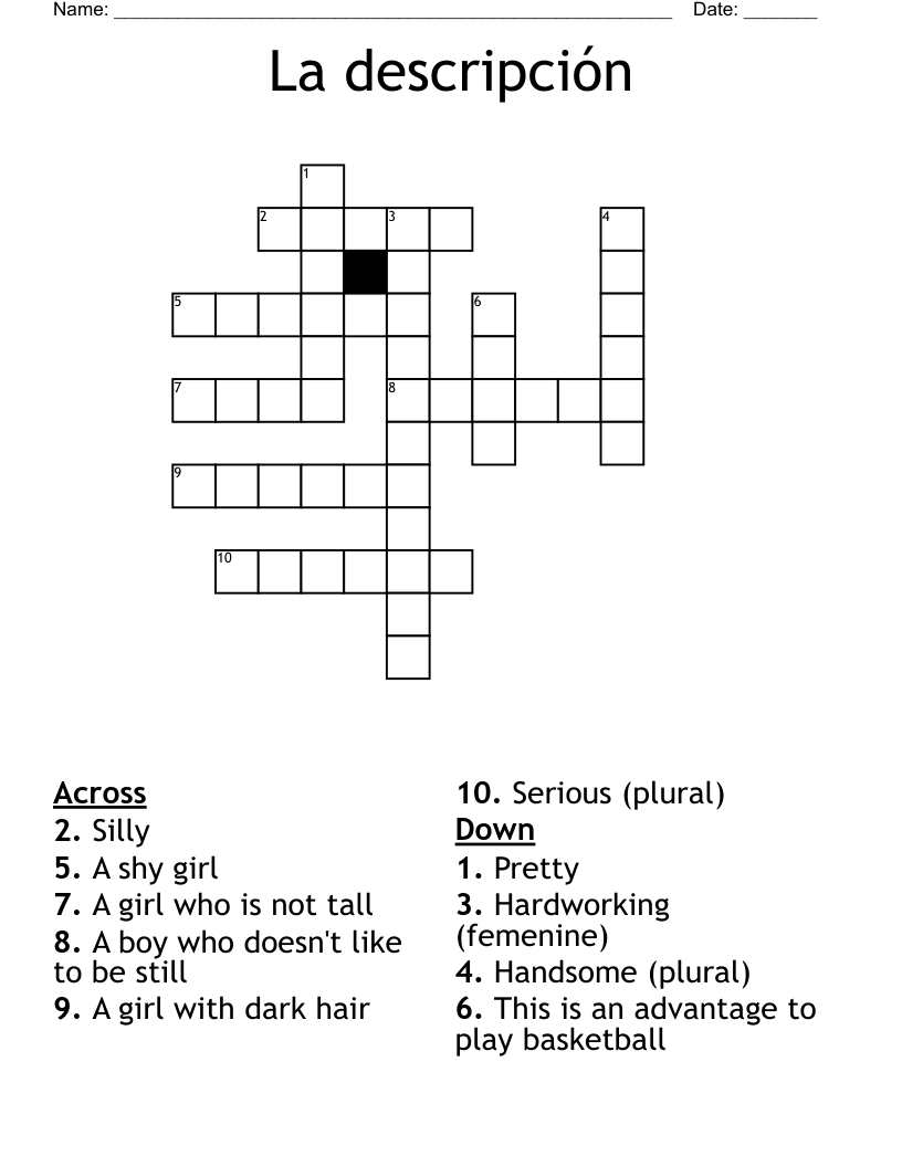 La descripción Crossword
