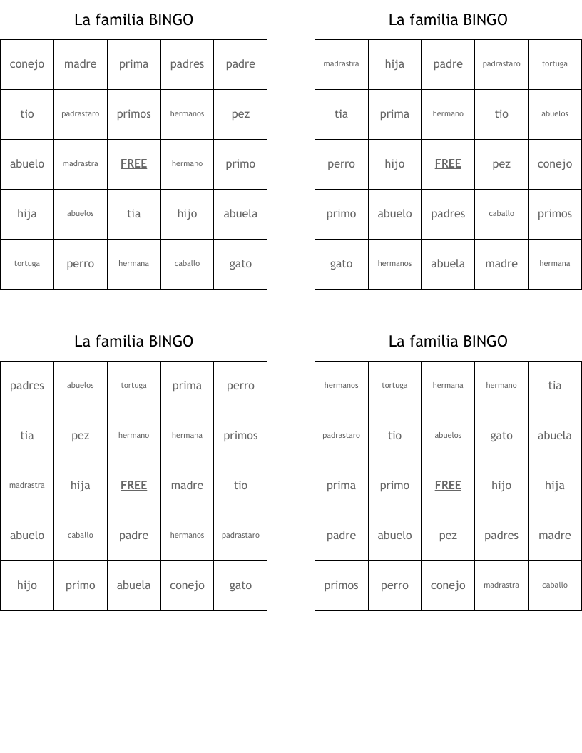 La familia BINGO