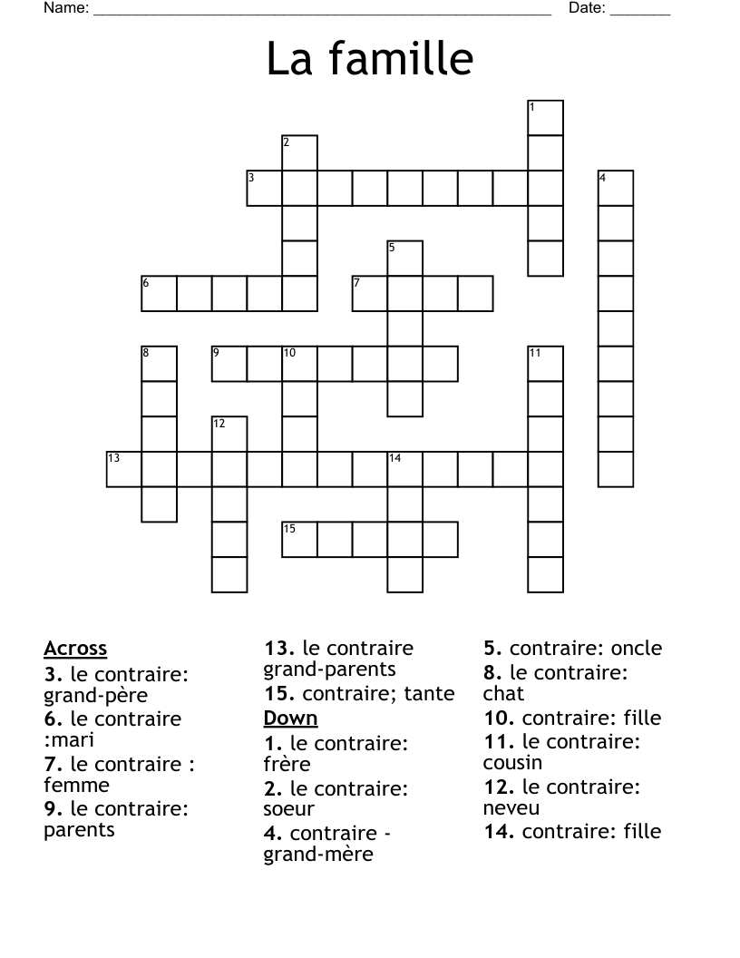 La famille Crossword